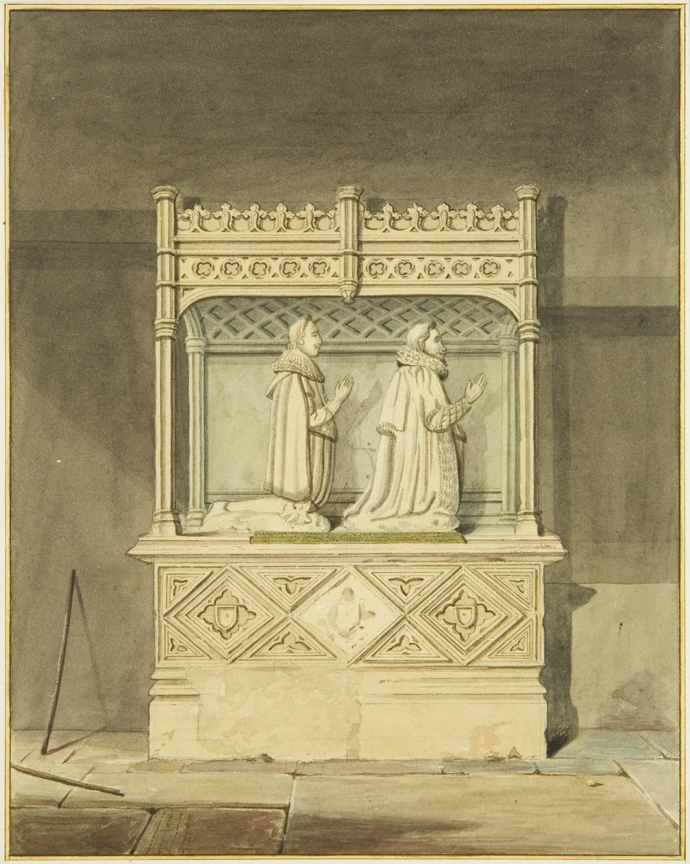 John Aldworth ve oğlu Anıtı (kağıt üzerine suluboya) by Joseph Manning