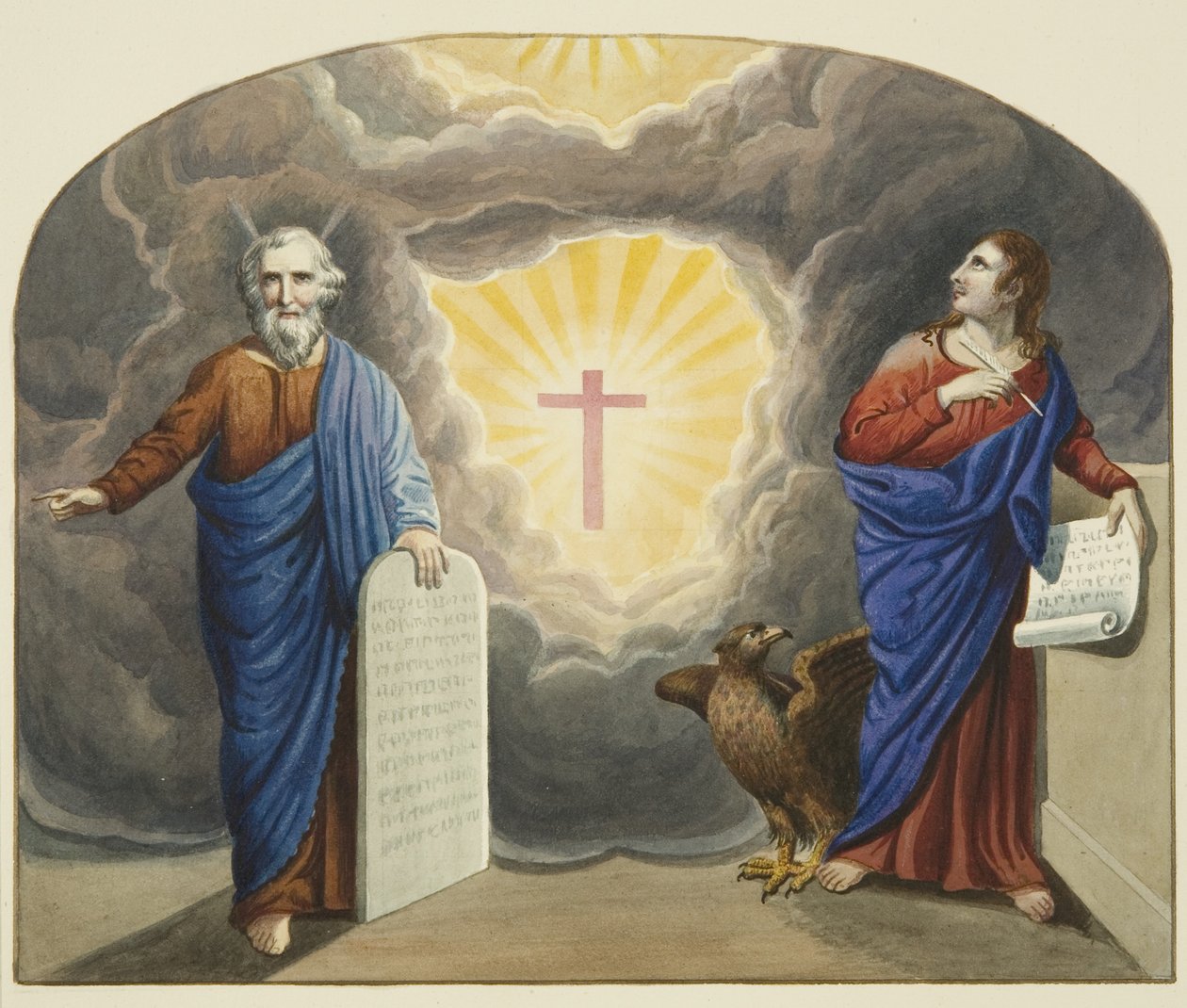 Mesih Kilisesi sunağı üzerinde Musa ve Aziz John the Evangelist