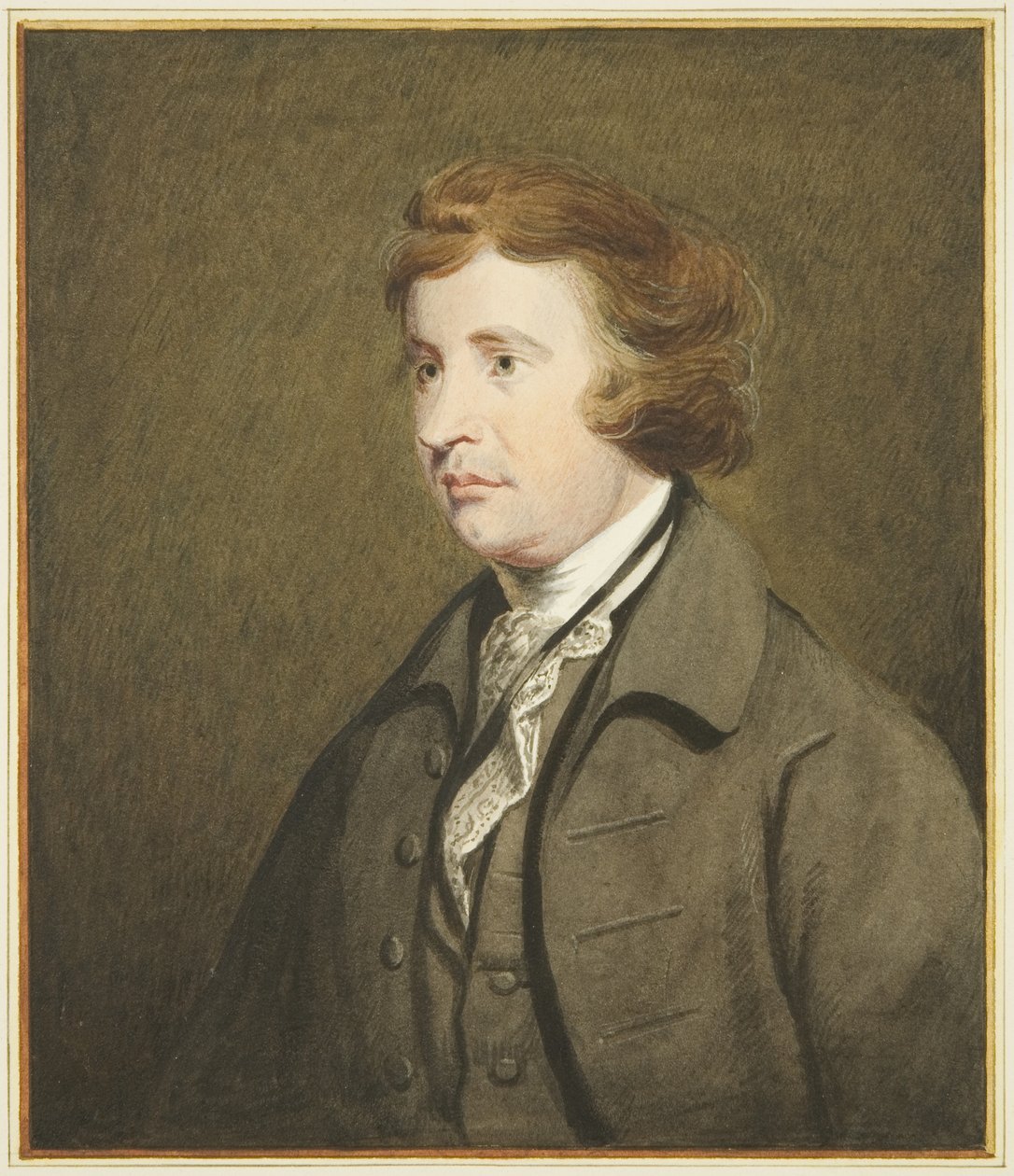 Edmund Burke'ün Kraliçe Meydanı'ndaki Malikanedeki Portresi (kağıt üzerine suluboya) by Joseph Manning