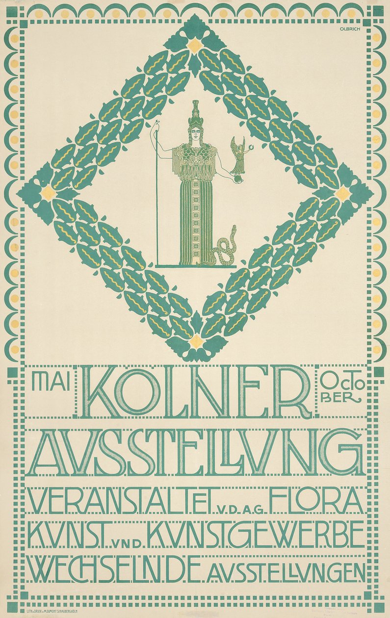 1905 Köln Sanat Festivali için bir afiş, 1905 by Joseph Maria Olbrich