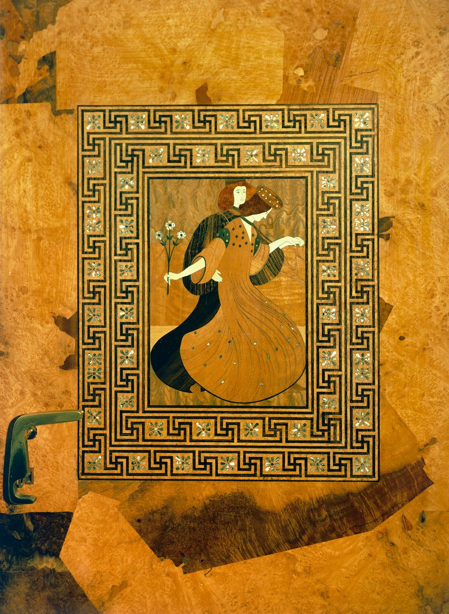 Cesur sahne, müzik salonunun kapısındaki dekoratif kakma, çizim Joseph Maria Olbrich (1867-1908), Viyana, Avusturya by Joseph Maria Olbrich