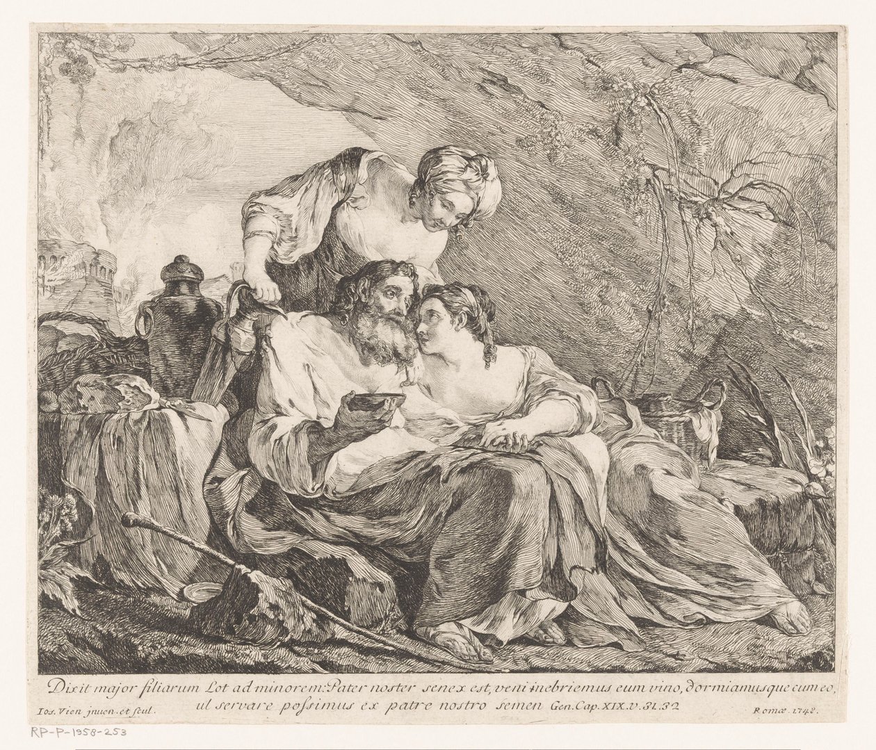 Lût ve kızları by Joseph Marie Vien (I)