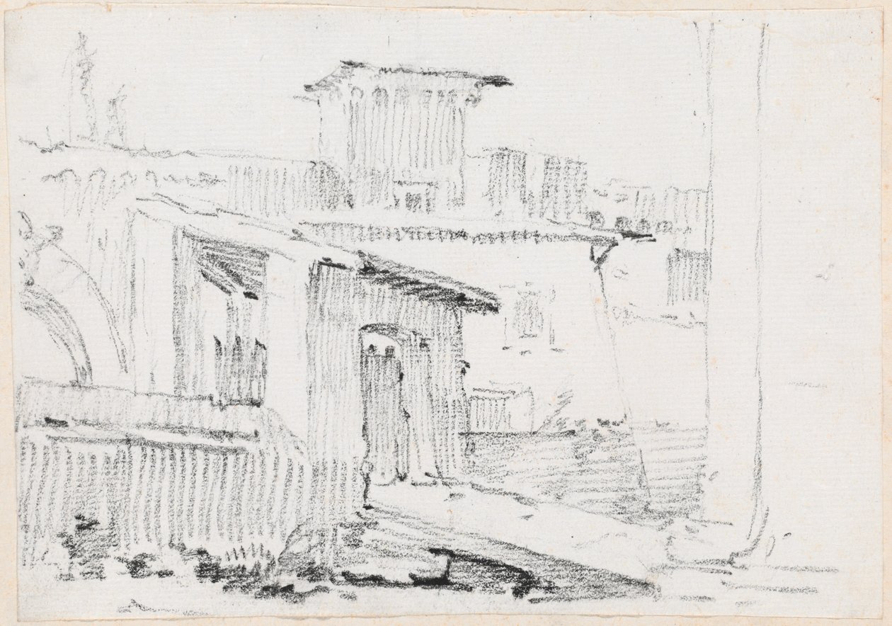 Açık Kulübeli Roma Binaları by Joseph Marie Vien