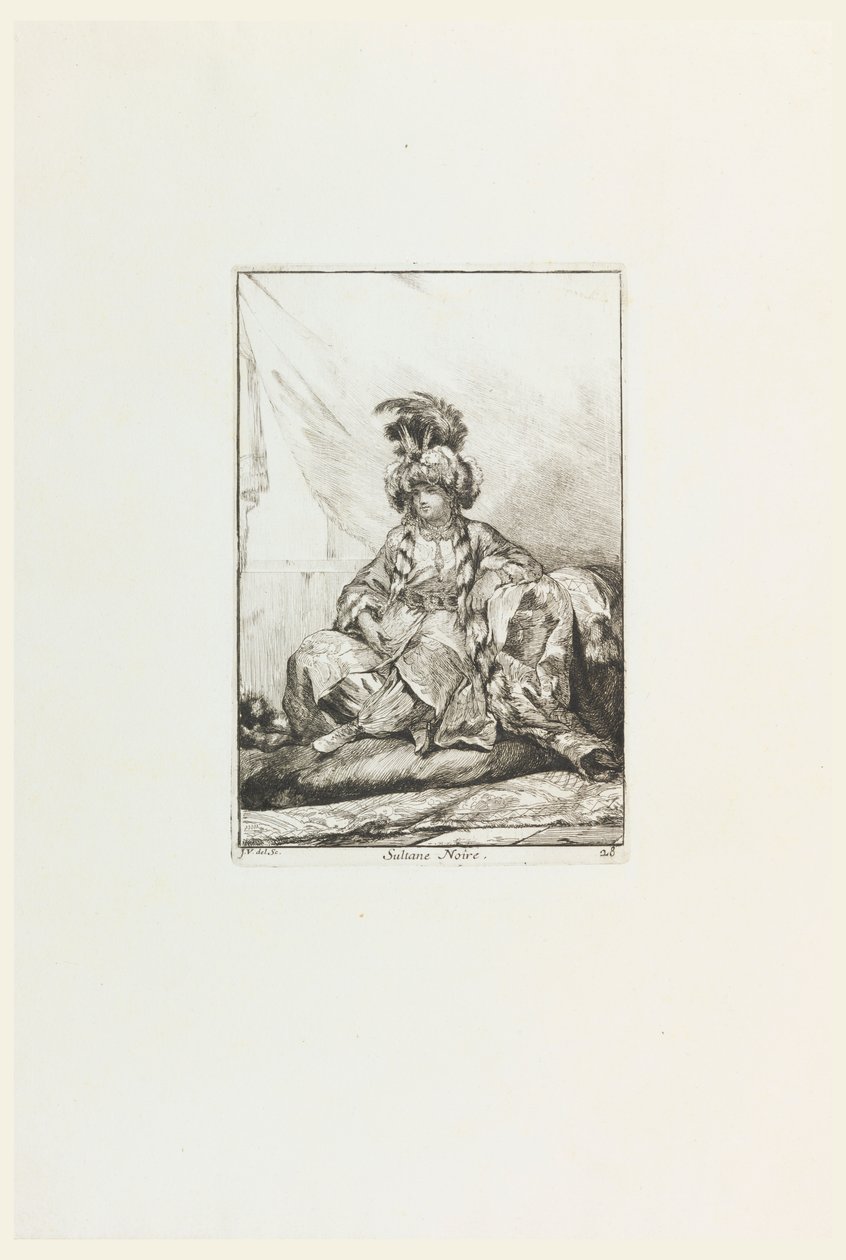 Sultane Noire (Siyah Sultana), Caravanne du Sultan à la Mecque serisinden 28 numaralı levha (Sultan