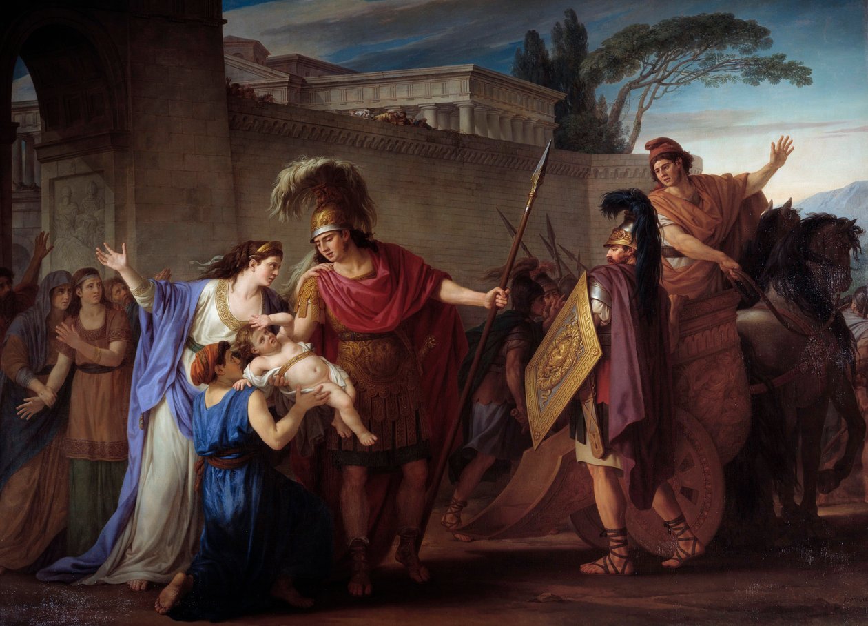 Hector ve Andromaque veda. Truva Savaşı