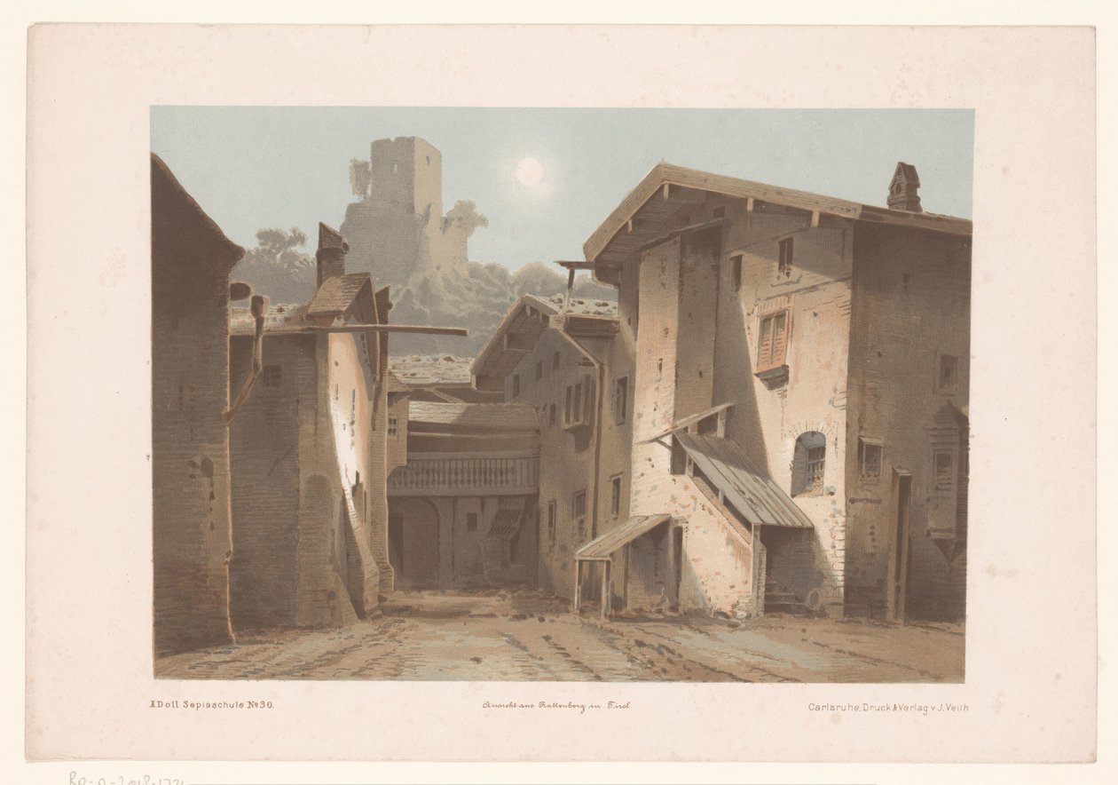 Bad Ragaz Hof-Ragatz kantonu St. Gallen'in görünümü (nesne üzerindeki başlık) by Joseph Maximilian Kolb