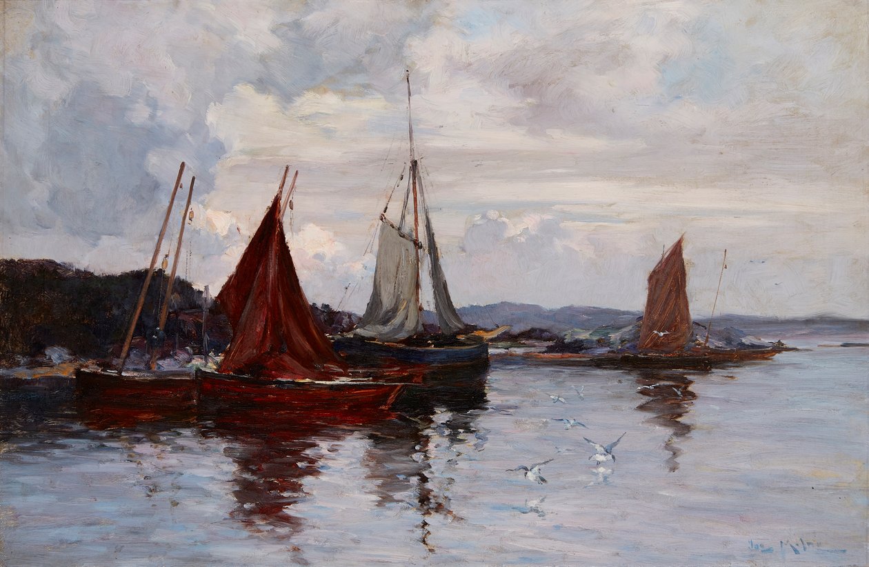 Limanda Balıkçı Tekneleri (tuval üzerine yağlı boya) by Joseph Milne