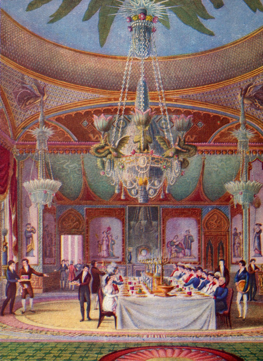 Kraliyet Köşkünde Bir Ziyafet, Brighton, c1827, 1938 by Joseph Nash