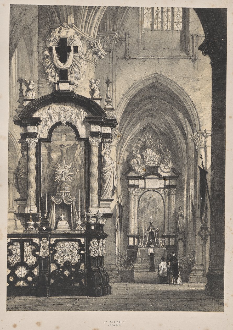 Orta Çağ Mimarisi: St. Andre, Anvers by Joseph Nash