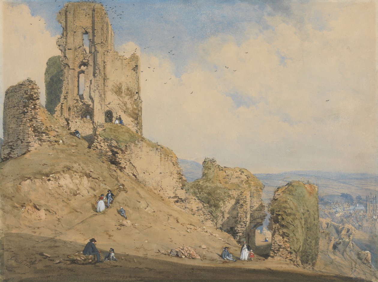 Corfe Kalesi, Dorset by Joseph Nash