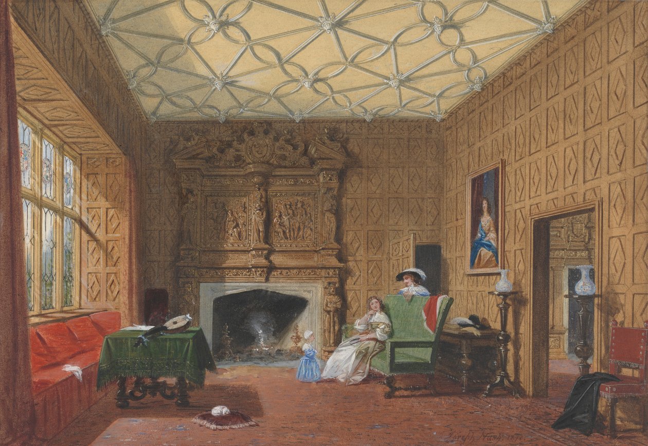 Levens, Westmoreland, Küçük Salon by Joseph Nash