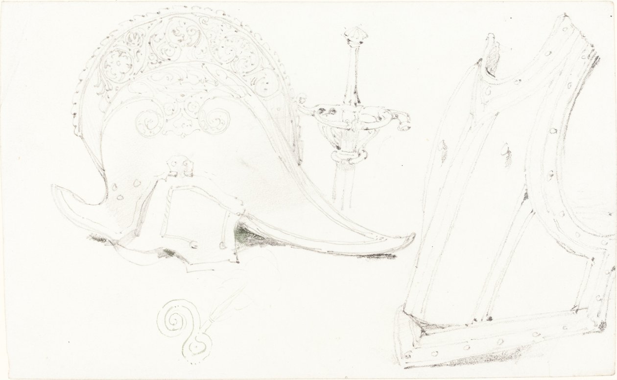 Kask, Göğüs Zırhı ve Rapier Çalışması by Joseph Nash
