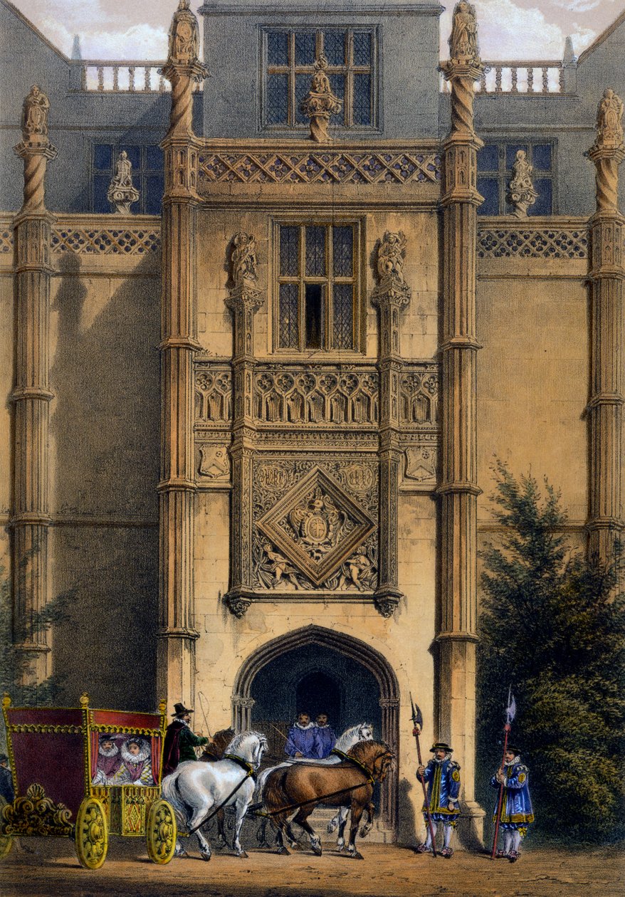 The Arch, Montacute House, Somerset, 'Orta Çağ Mimarisi'nden, 1838 by Joseph Nash