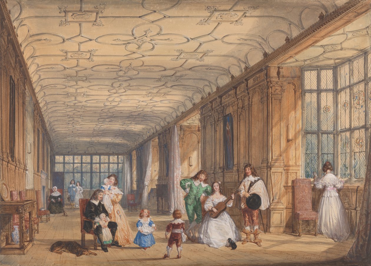 Uzun Galeri, Haddon Hall, Derbyshire by Joseph Nash
