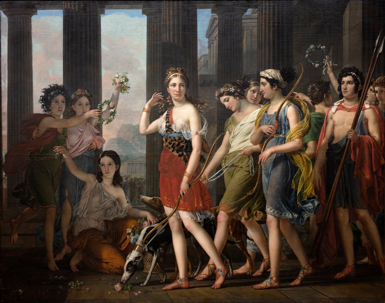 Güzel Anthia, Yoldaşlarını Efes'teki Diana Tapınağı'na götürürken, 1820 dolayları (tuval üzerine yağlı boya) by Joseph Paelinck