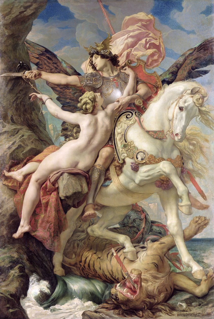 The Deliverance: Ruggiero and Angelica, 1876  by Joseph Paul Blanc