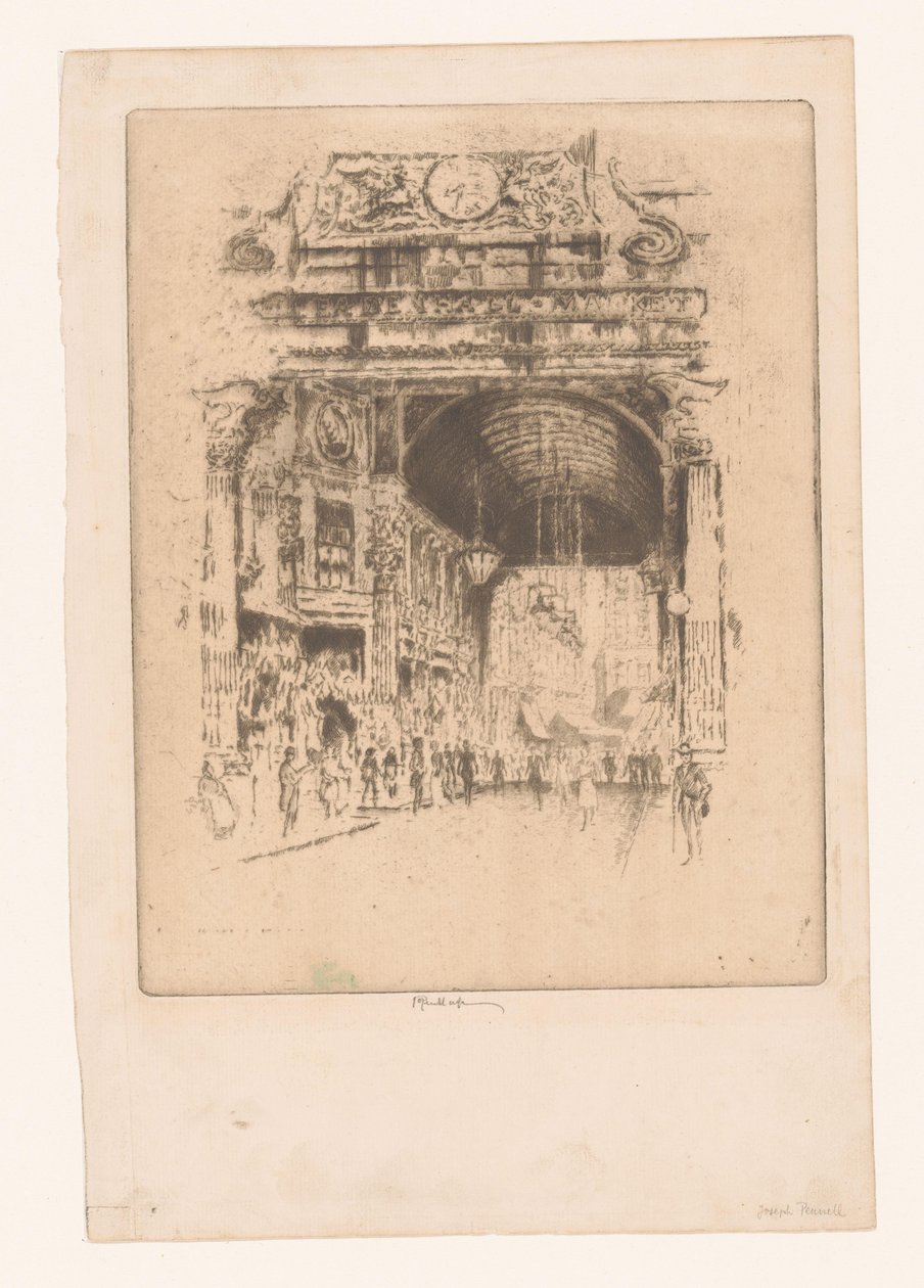 Leadenhall Pazarı, II by Joseph Pennell (signed by artist)