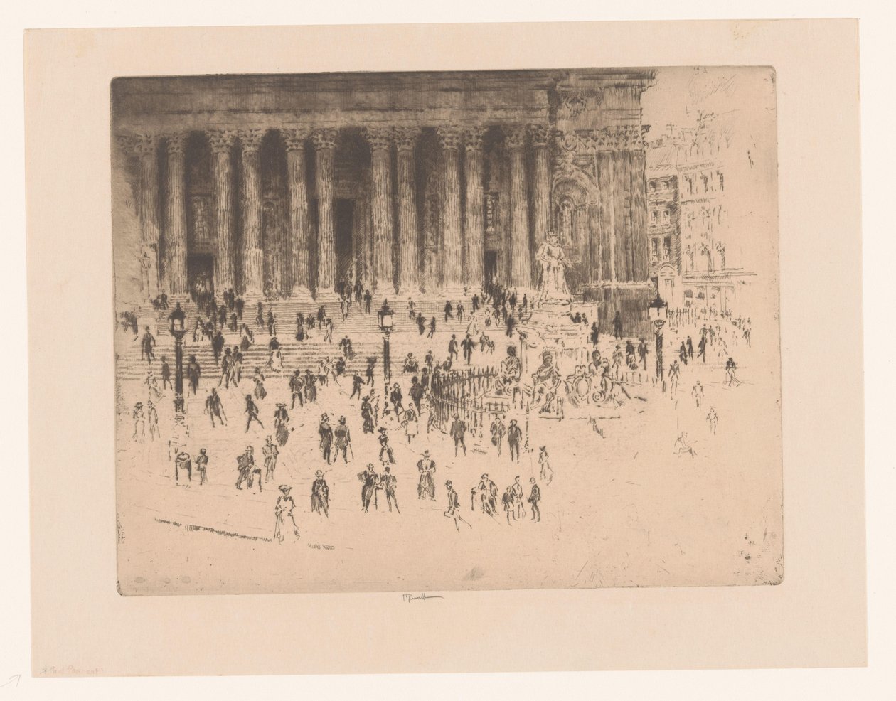 St Paul Katedrali Aziz Paul Kaldırımı by Joseph Pennell (signed by artist)
