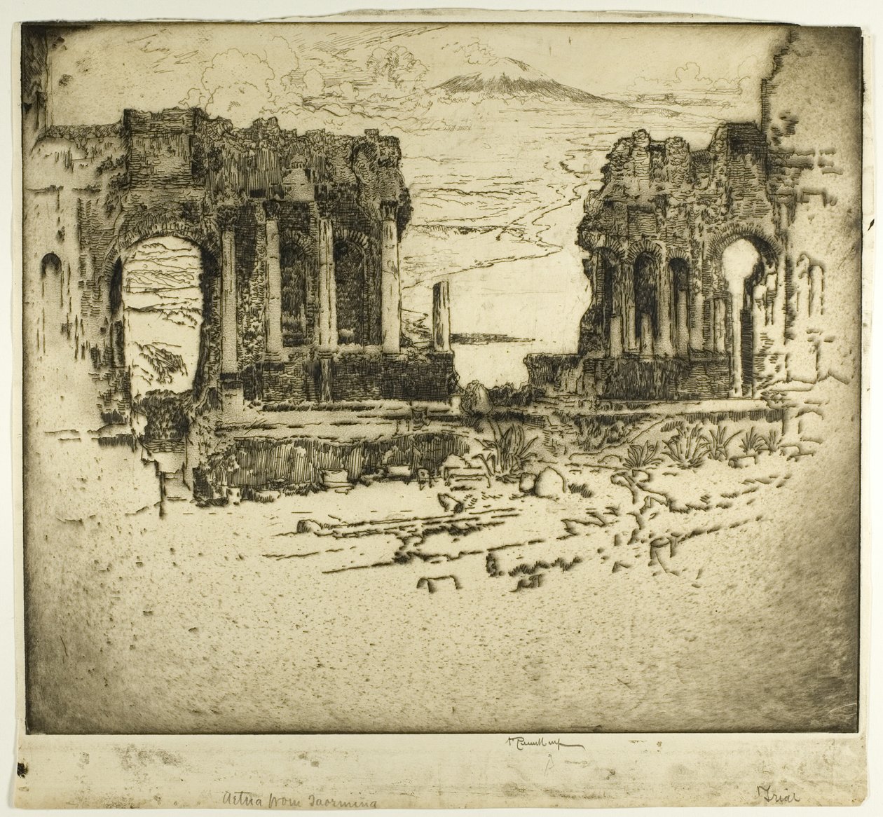 Taormina konumundan Aetna by Joseph Pennell