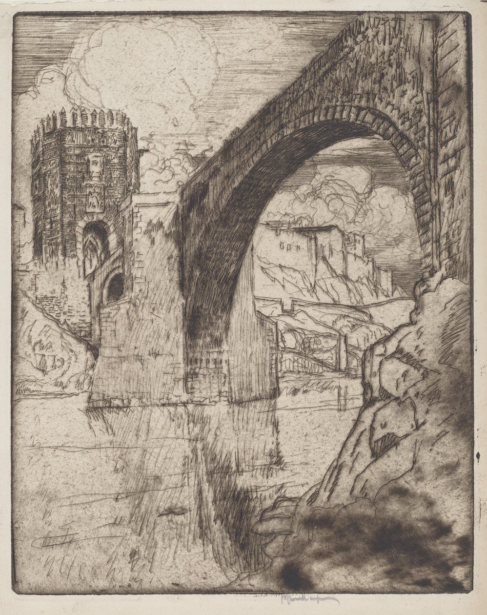 Alcantara Köprüsü Kemeri by Joseph Pennell
