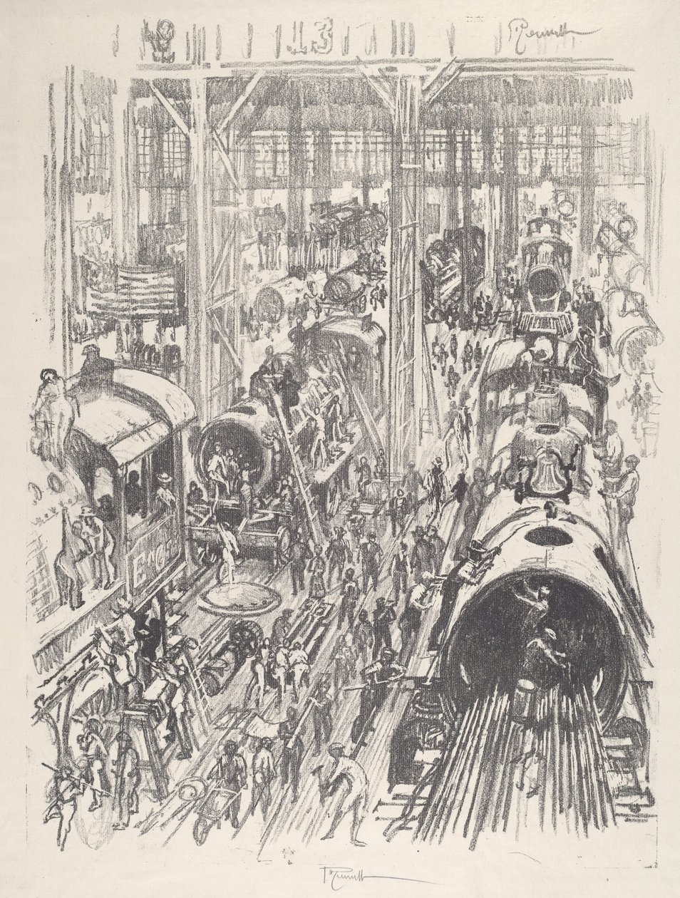 Müttefikler için İnşaat Motorları, 1917. by Joseph Pennell