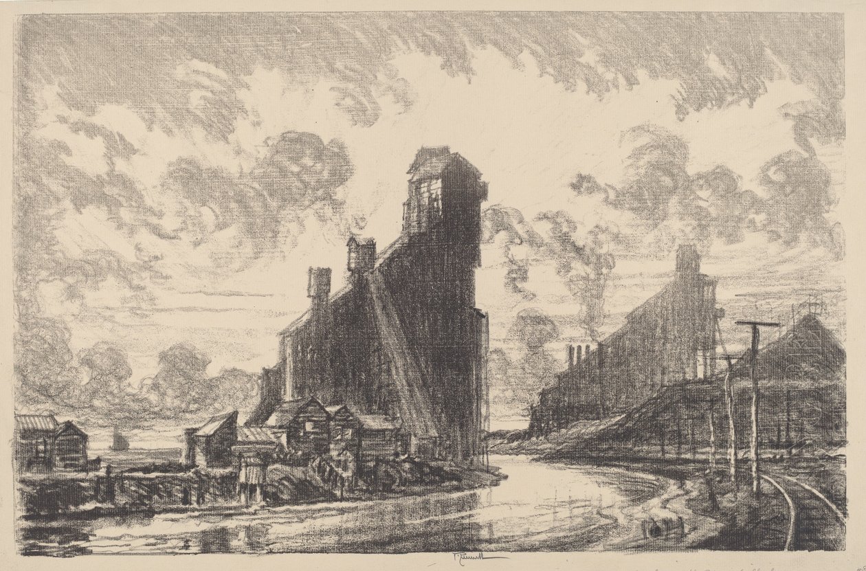 Nehirde Kömür Kırıcı by Joseph Pennell