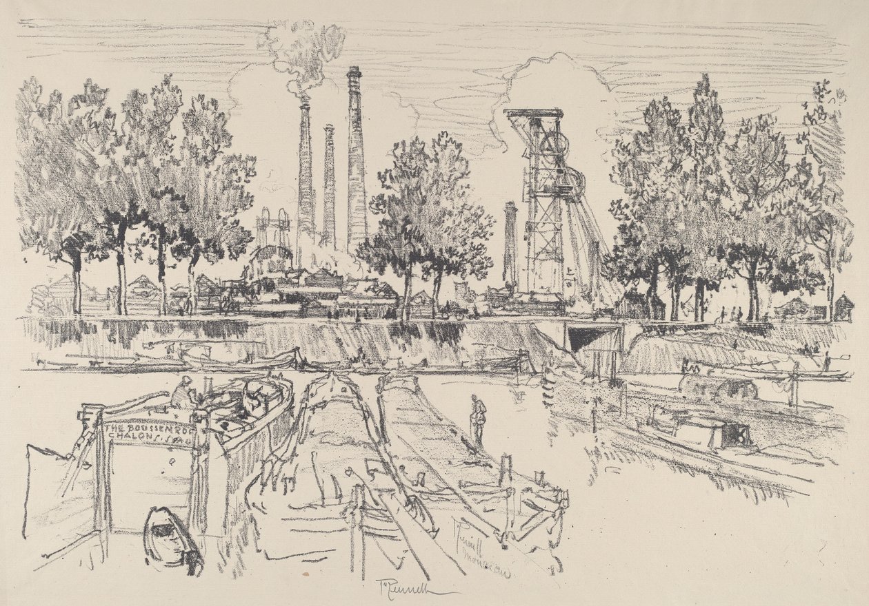 Kömür Madenleri, Monceau, Fransa by Joseph Pennell