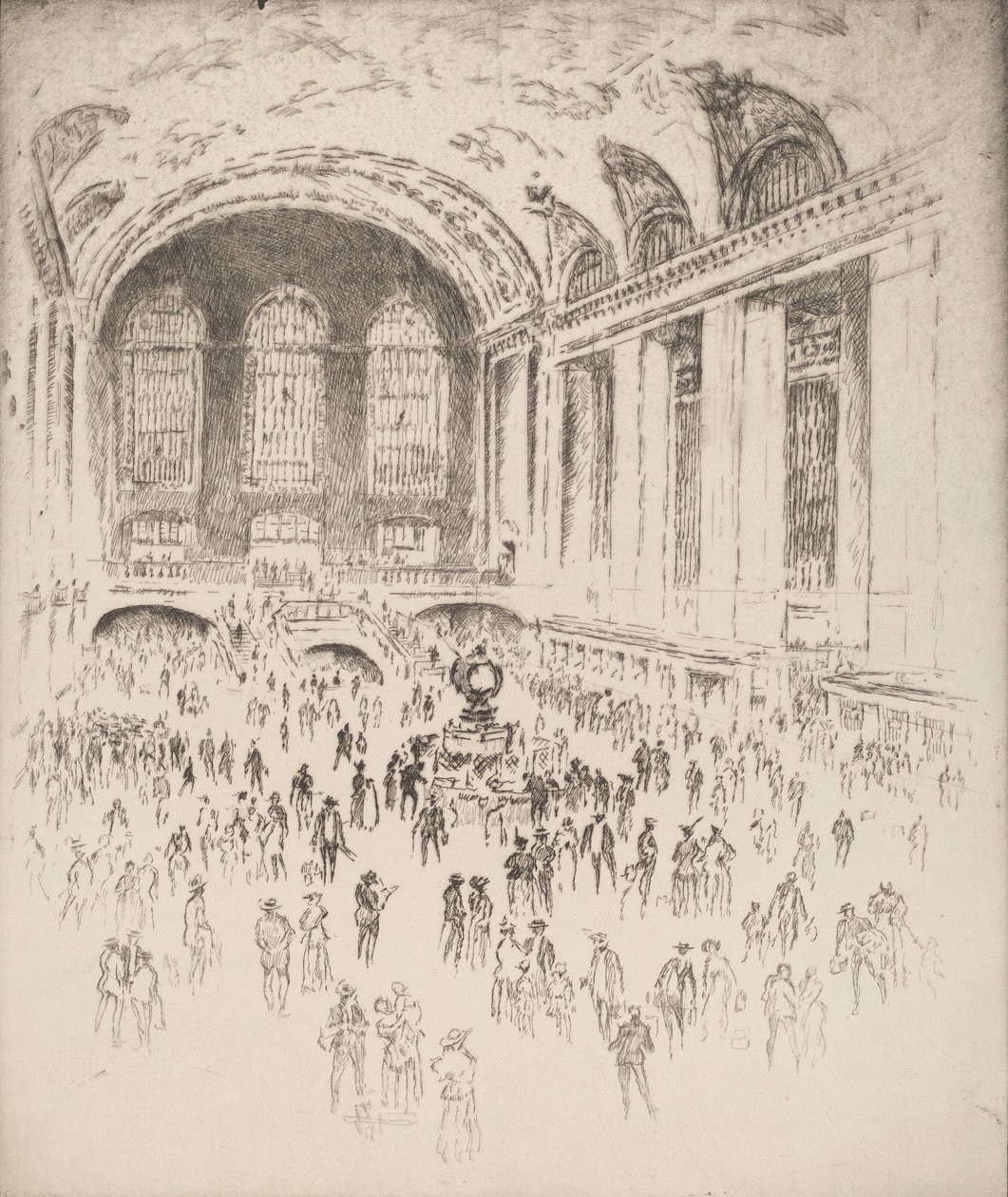 Concourse, Grand Central, New York, 1919. by Joseph Pennell