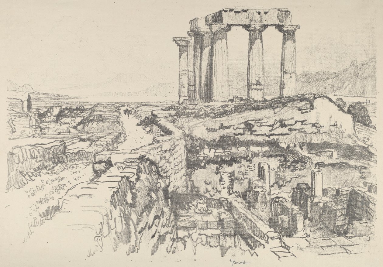 Korint, Körfeze doğru by Joseph Pennell