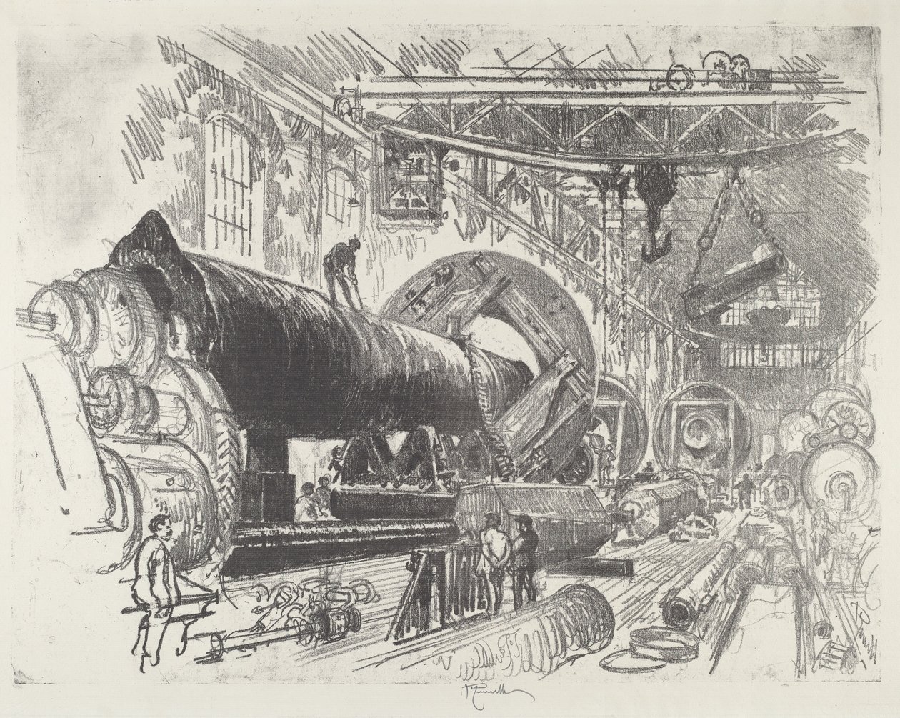 Büyük Silahı Kesmek ve Çevirmek by Joseph Pennell