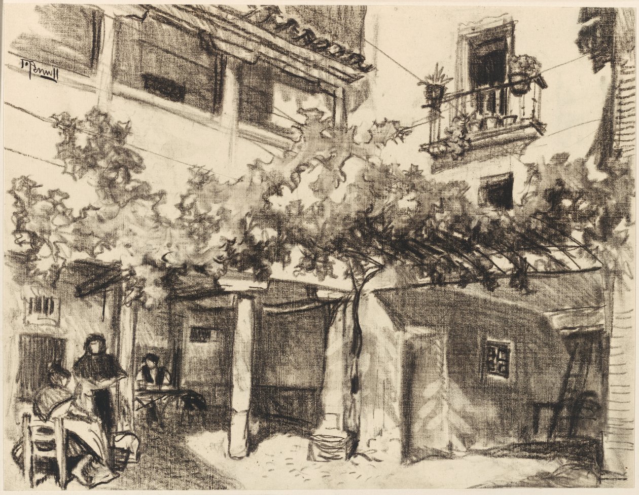 Alcalá, Aile İçi Hayatın Keyifli Resimleri by Joseph Pennell