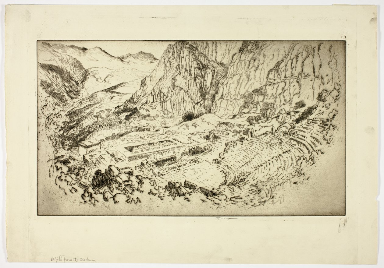 Delphi, Stadyumdan by Joseph Pennell