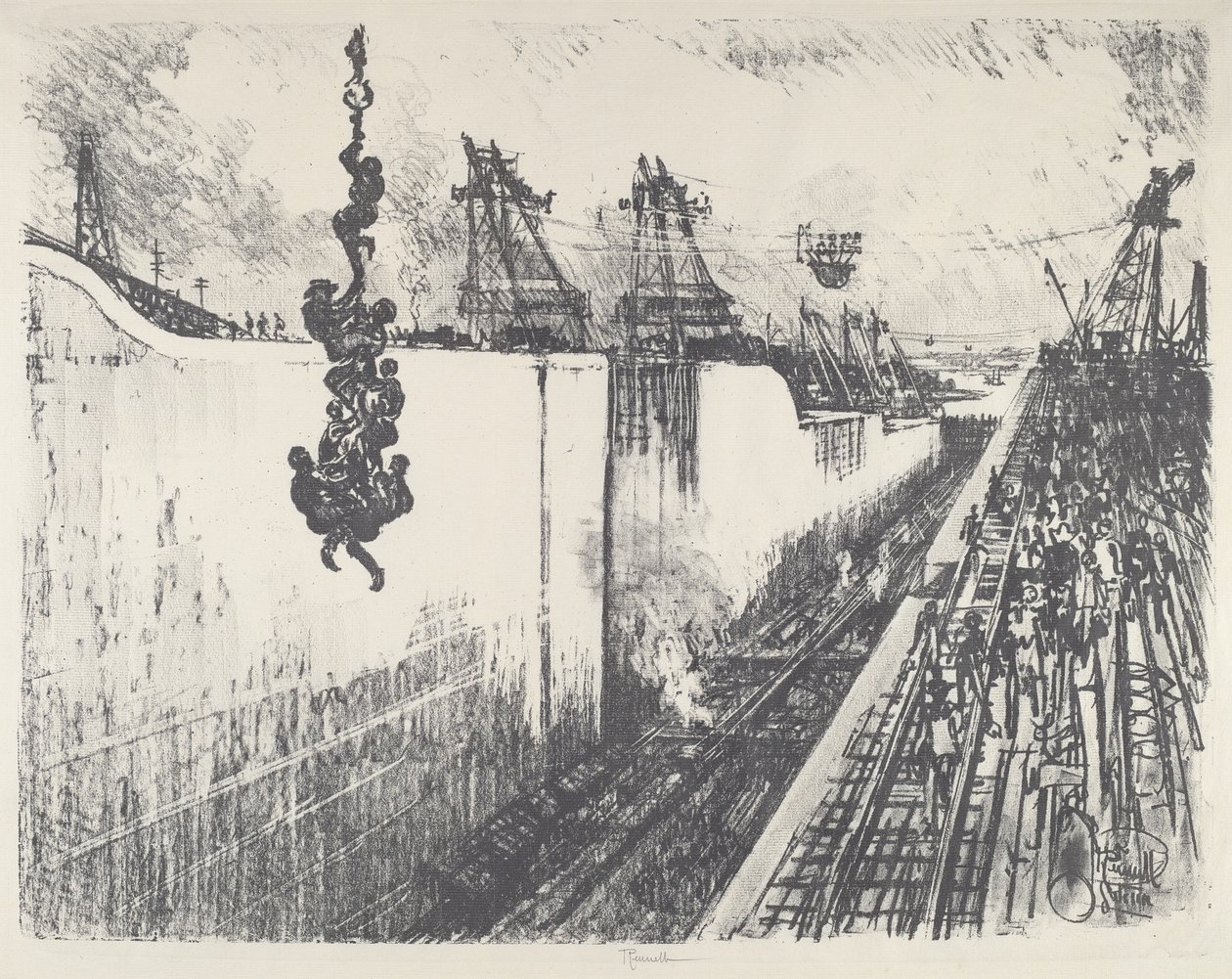 Akşam Yemeği Saati, Gatun Kilidi by Joseph Pennell
