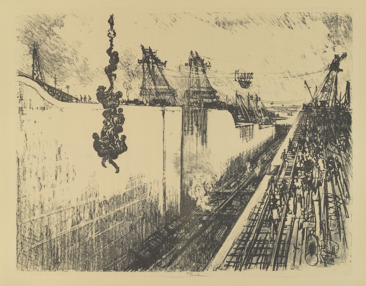 Akşam Yemeği Saati, Gatun Kilidi, 1912 by Joseph Pennell