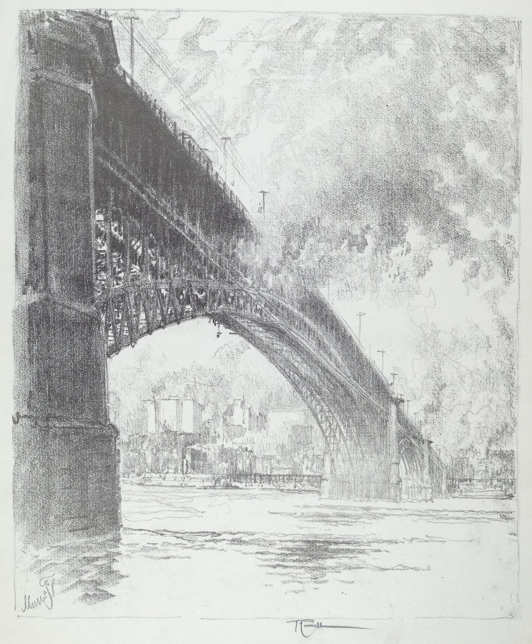 Eads Köprüsü, St.Louis by Joseph Pennell