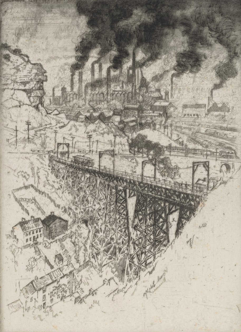 Edgar Thomson İşleri, Bessemer, 1909. by Joseph Pennell