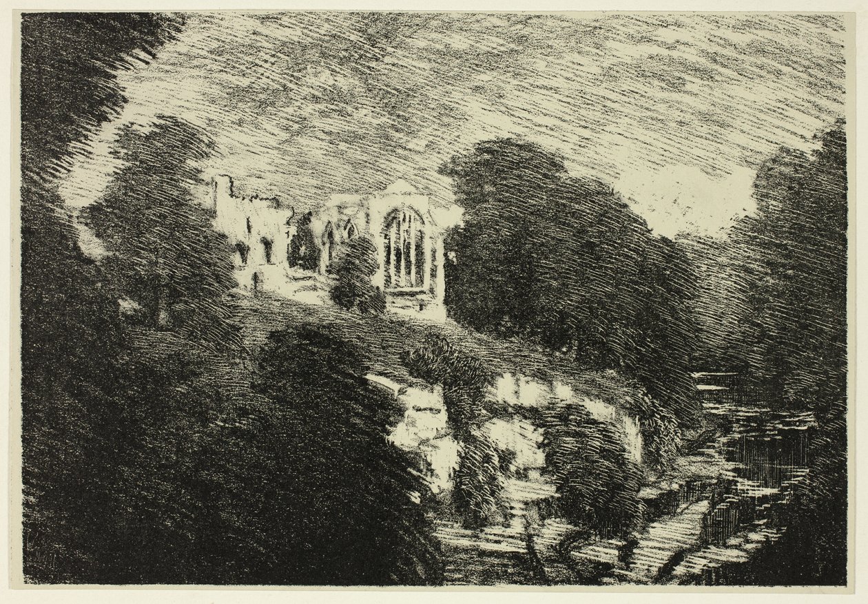 Nehirden Egglestone Manastırı, by Joseph Pennell