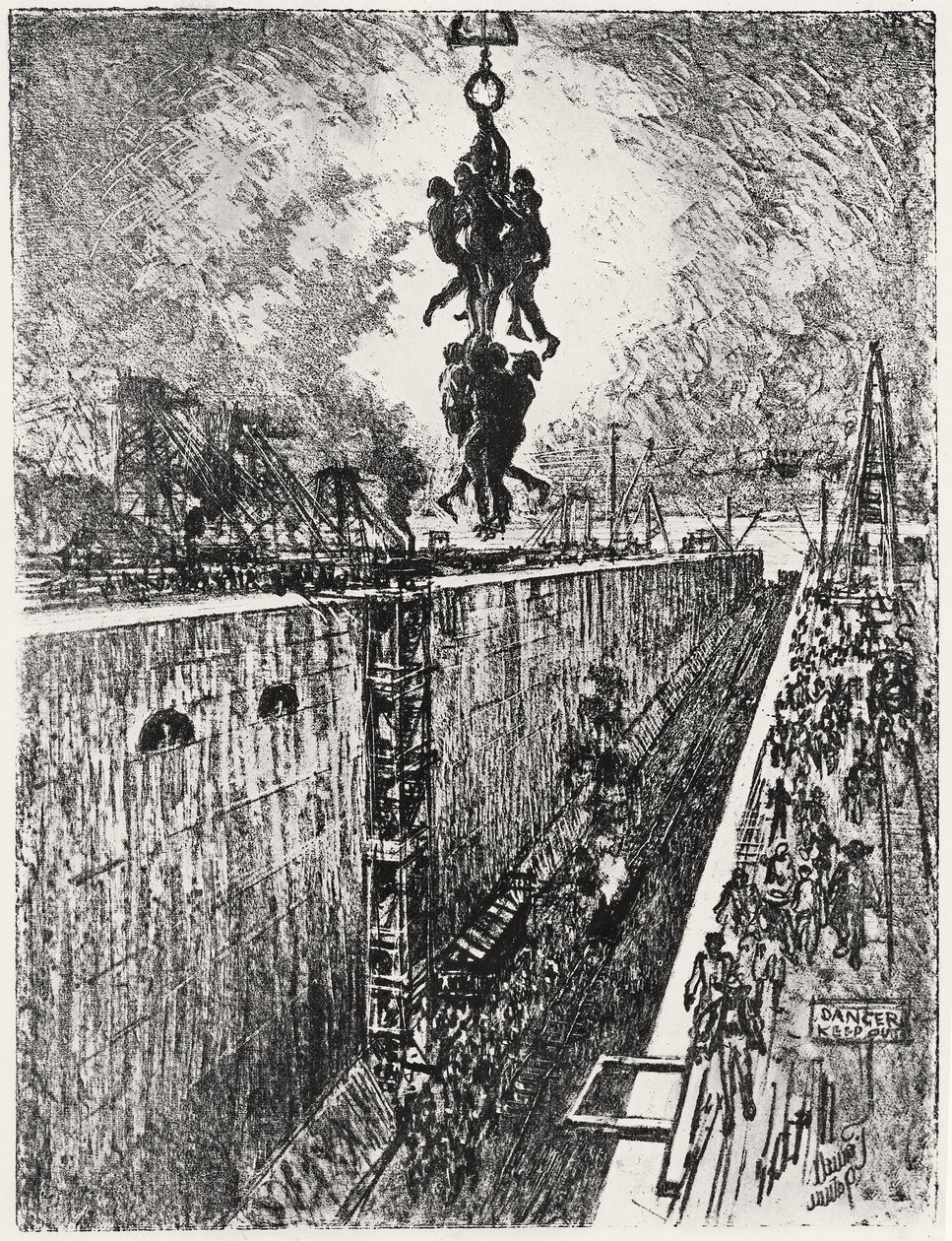 Günün Sonu: Gatun Lock, Joseph Pennell