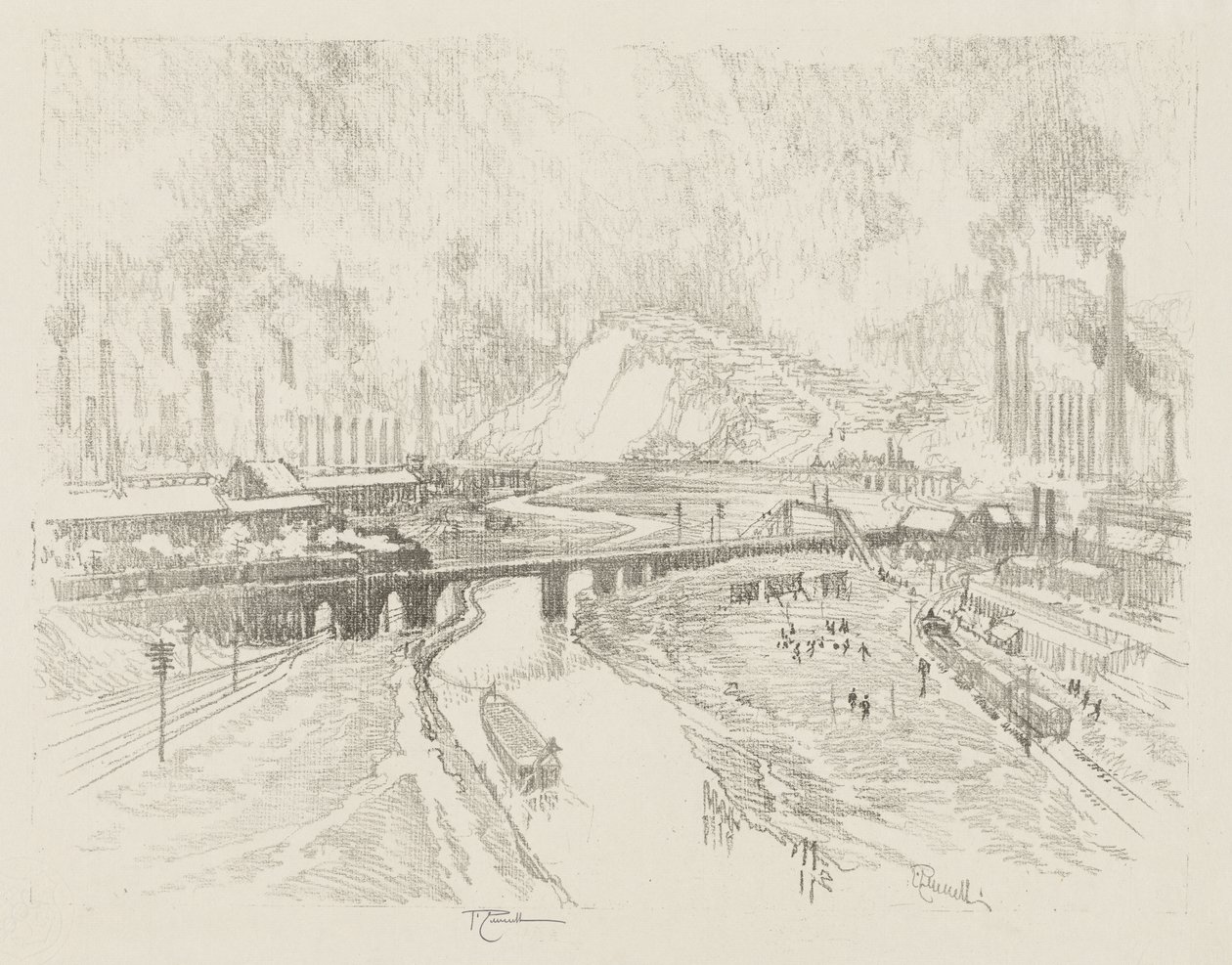 İngiliz Savaş Çalışması: Mühimmat Kasabası by Joseph Pennell