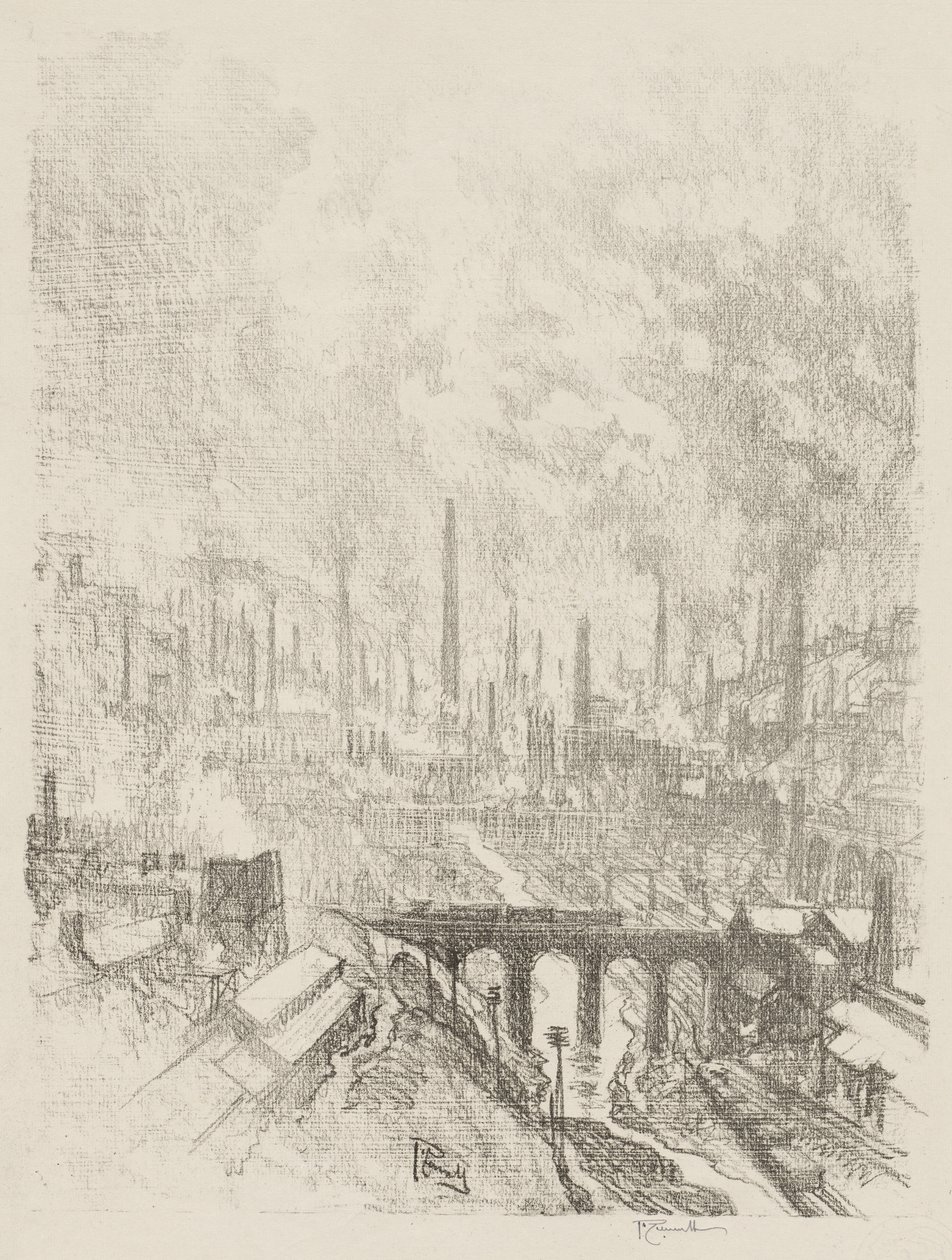 İngiliz Savaş Çalışması: Mühimmat Şehri, No. 1 by Joseph Pennell