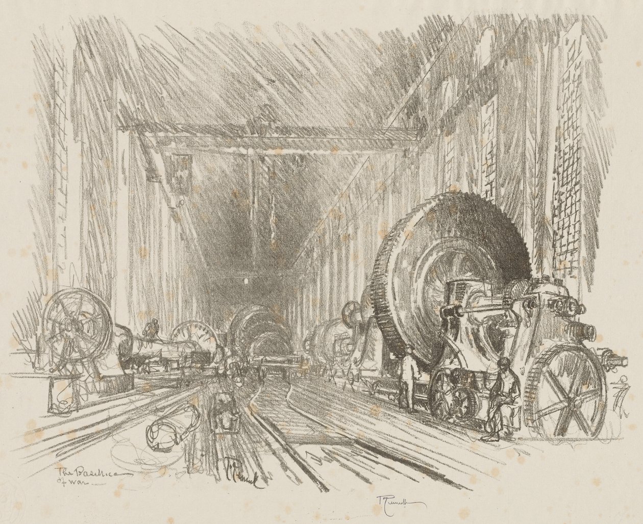 İngiliz Savaş Çalışması: Savaş Bazilikası by Joseph Pennell