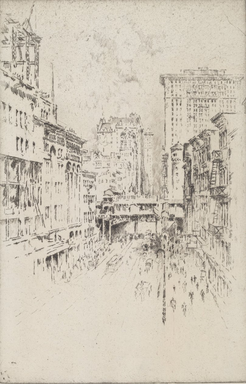 Kırk İkinci Sokak, 1904. by Joseph Pennell