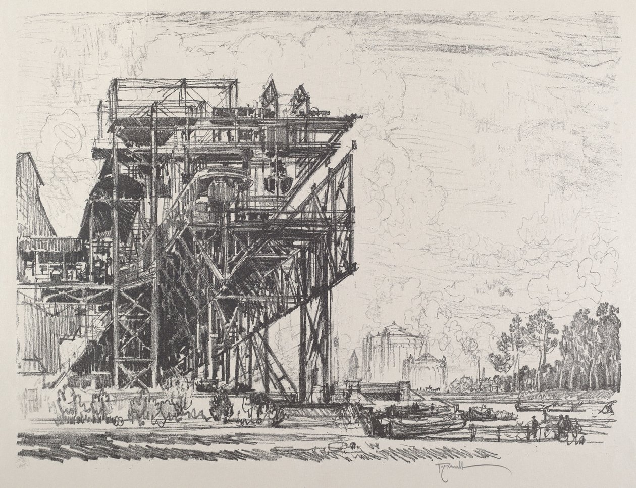 Kanaldan Gaz İşleri, Berlin by Joseph Pennell