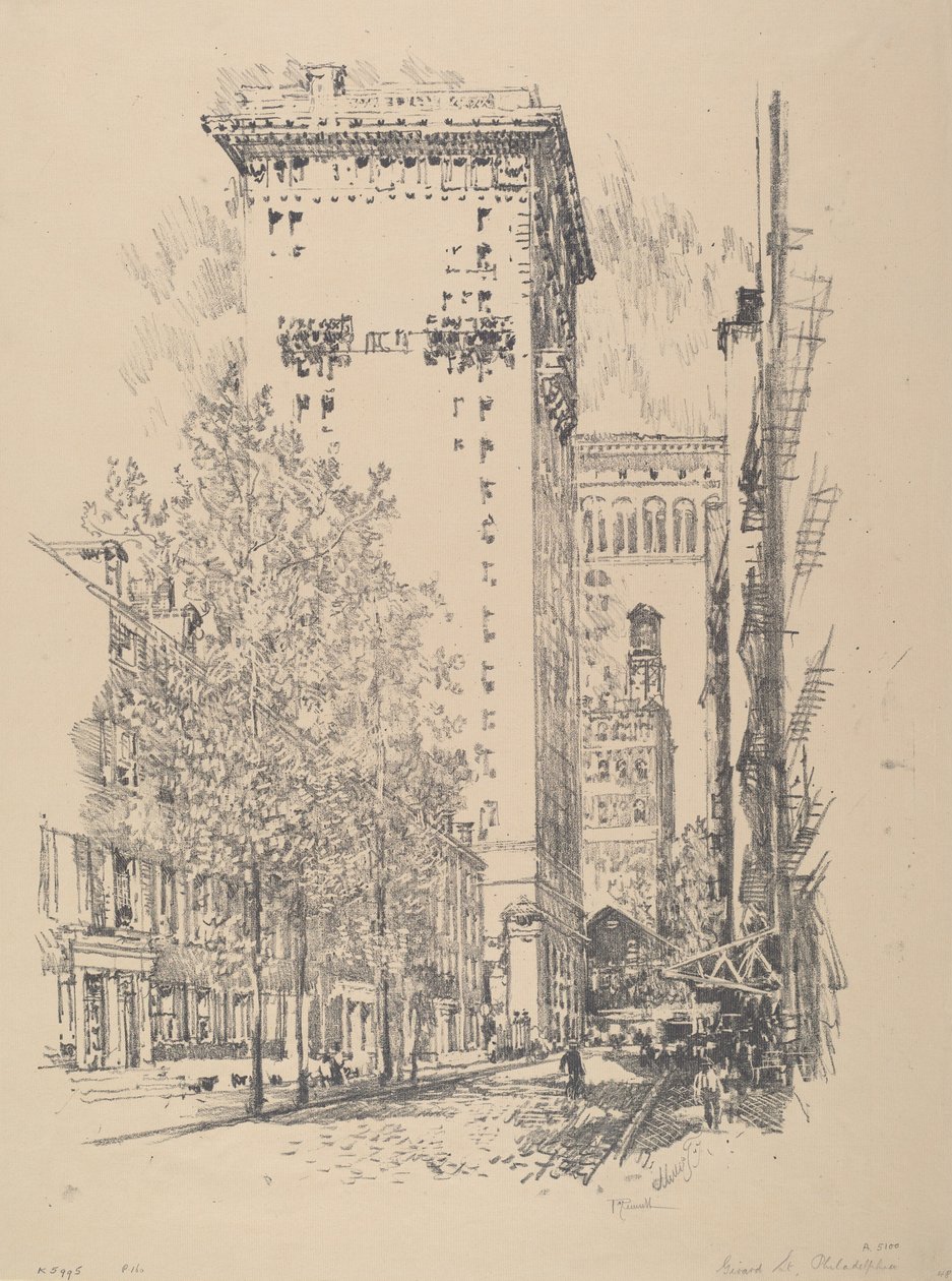 Girard Caddesi, 1912. by Joseph Pennell