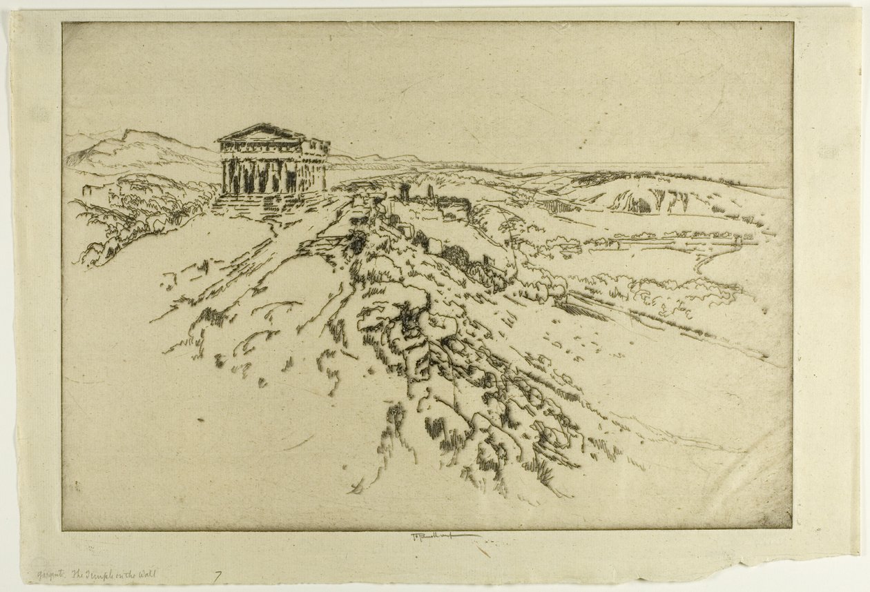 Girgenti, Duvardaki Tapınak by Joseph Pennell