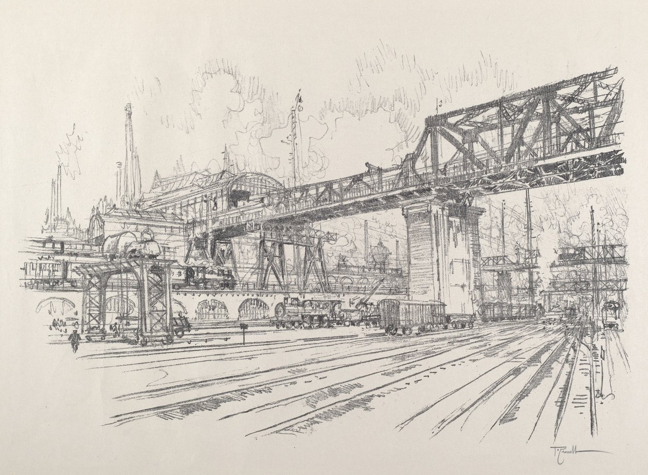 Gleisdreieck, 1921. by Joseph Pennell