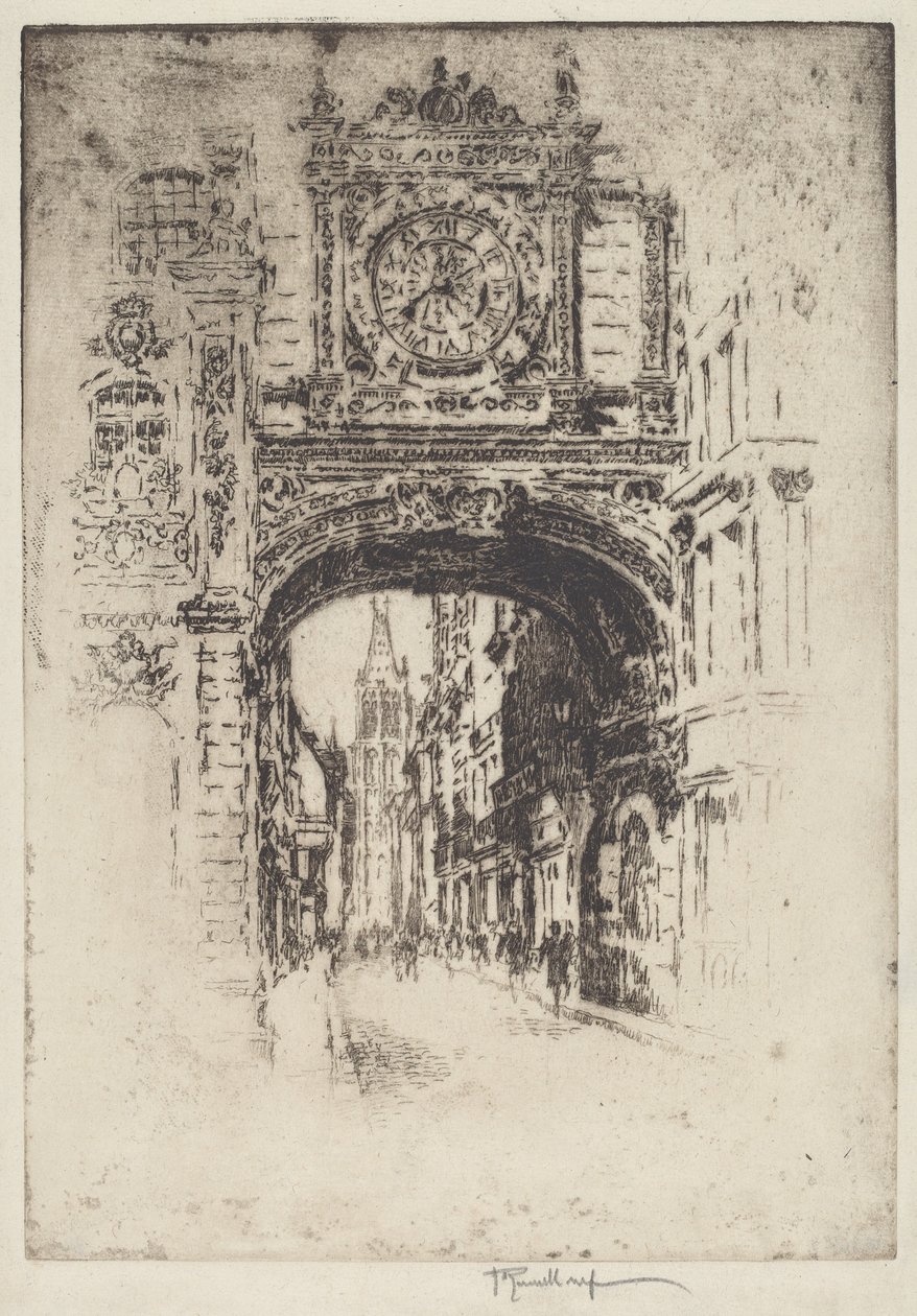 Büyük Saat, Rouen by Joseph Pennell