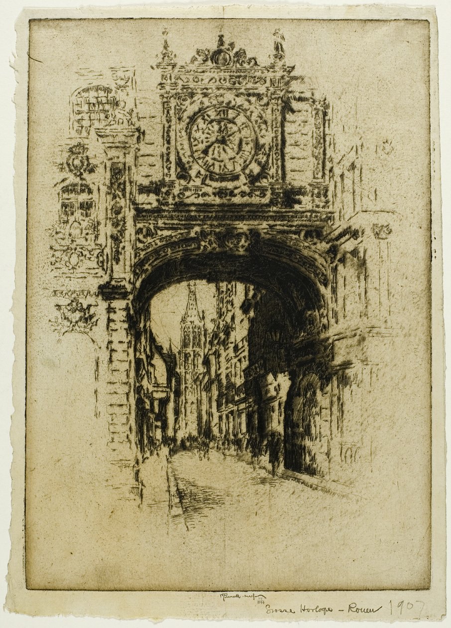 Büyük Saat, Rouen by Joseph Pennell