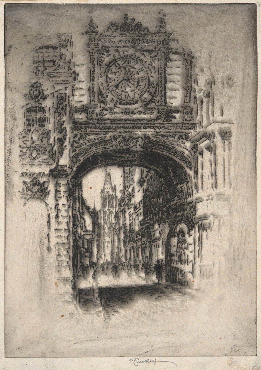 Büyük saat; Rouen by Joseph Pennell