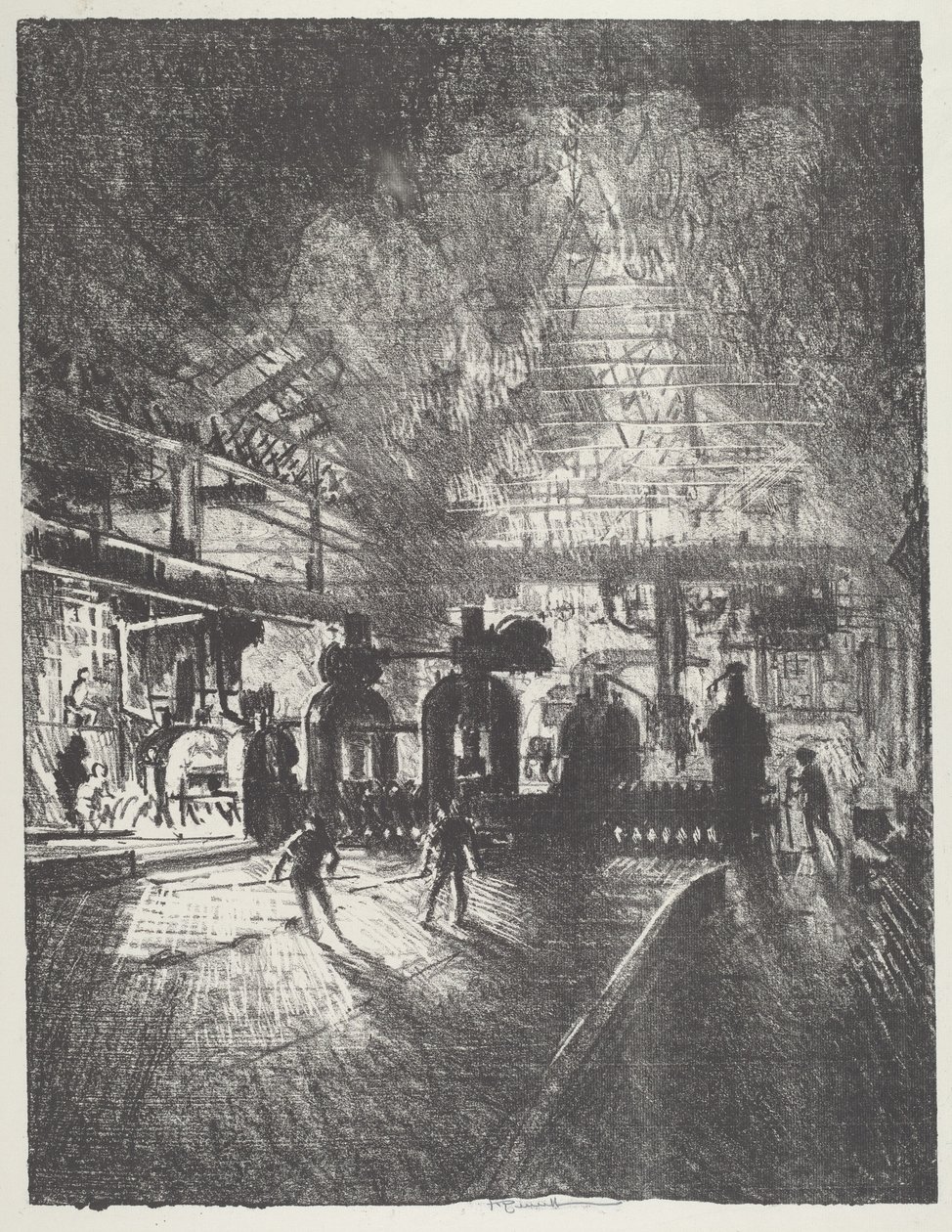 Ölümün Çenelerinde, Mermiler için Yuvarlanan Barlar by Joseph Pennell